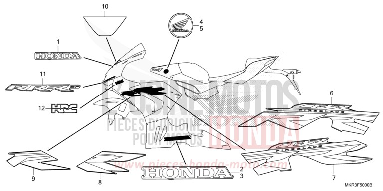 MARQUE/RAYURE (1) von CBR1000RR SP SP1 SP2 MAT PEARL MORION BLACK (NHC33) von 2020